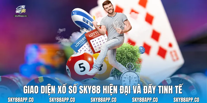 Giao diện xổ số sky88 hiện đại và đầy tinh tế